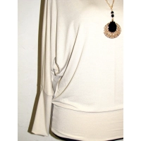 Bluzka Abba luźne kimono ze ściągaczami - kolor maślany żółty